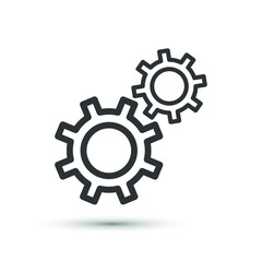 Vector settings icon. Wheel symbol. For design, web site design, logo, app, UI.