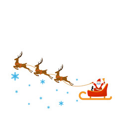 Santa in a sleigh on reindeer