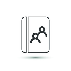 Vector photo album icon. Team, book symbol. For design, advertising banner