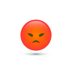 Vector angry emoticon icon in trendy flat style isolated on white background. Smile for your web site design, logo, app, UI. Vector illustration, 10 EPS