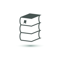 Vector books icon. Study, education and library symbol. For design, advertising banner