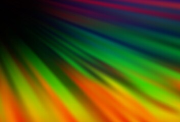 Obraz premium Dark Multicolor, Rainbow vector backdrop with long lines.