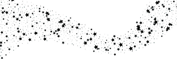 Shooting stars confetti. Black, white colors. Festive background. Abstract texture on a white background. Design element. Vector illustration, eps 10.