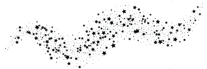 Shooting stars confetti. Black, white colors. Festive background. Abstract texture on a white background. Design element. Vector illustration, eps 10.