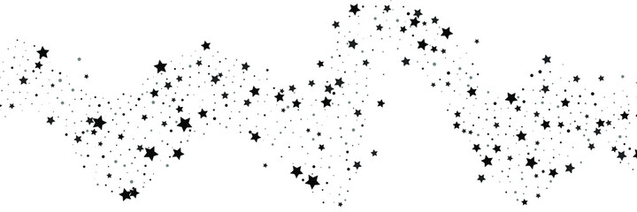 Shooting stars confetti. Black, white colors. Festive background. Abstract texture on a white background. Design element. Vector illustration, eps 10.
