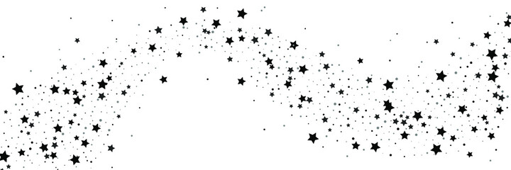 Shooting stars confetti. Black, white colors. Festive background. Abstract texture on a white background. Design element. Vector illustration, eps 10.
