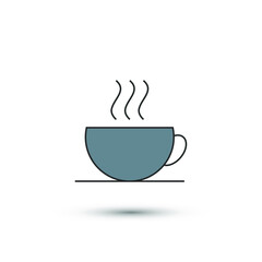 Cup of hot tea/ coffee icon in flat style. Vector drink symbol for your web site design, logo, app, UI.