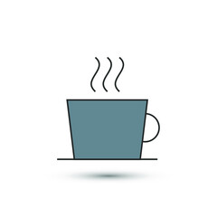 Cup of hot tea/ coffee icon in flat style. Vector drink symbol for your web site design, logo, app, UI.