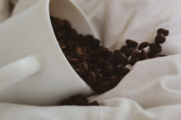 coffee beans in a cup