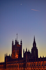 Fototapeta na wymiar The Big Ben and palace parliament at sunset