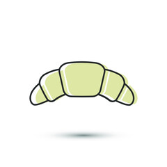 Croissant icon in flat style. Vector bakery symbol for your web site design, logo, app, UI.