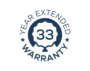 33 Years Warranty images, 33 Year Extended Warranty logos