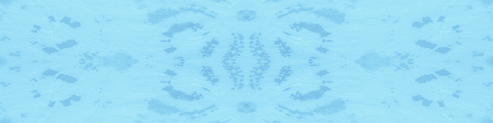 Seamless Blue Tie Dye Dirty Texture. Ethnic 