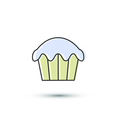 Vector cupcake icon. Dessert symbol. Sweet food icon for design, web site design, logo, app, UI/UX