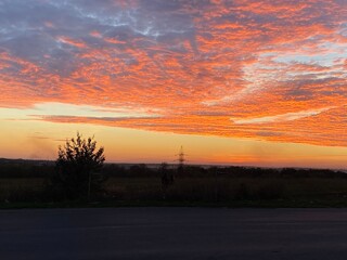 sunset over the river