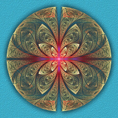 3d effect - abstract fractal circle pattern
