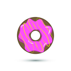 Vector donut icon. Delicious food/ dessert symbol. For design, logo, advertising banner.