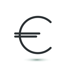 Euro icon in flat style. Vector money, finance symbol for your web site design, logo, app, UI.