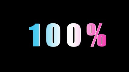 100 Percent text. Burning Logo reveal on black background. 3d render	