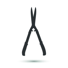 Vector garden scissors icon. Cut symbol. For design, web site design, logo, app, UI.