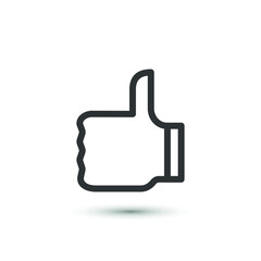 Obraz premium Vector like icon. Great thumb up symbol. For design, web site design, logo, app, UI.