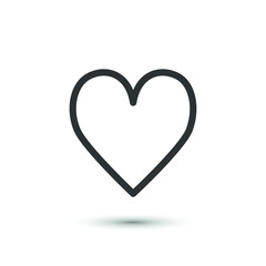 Heart icon in flat style. Vector love symbol for your web site design, logo, app, UI.