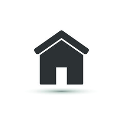Vector web home icon. House, building symbol. For design, web, advertising banner, mobile