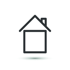 Vector web home icon. House, building symbol. For design, web, advertising banner, mobile