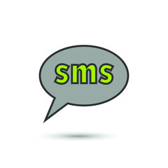 Vector sms bubble icon. Mobile and internet communicate, message symbol. For design, advertising banner