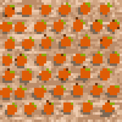 Beautiful oranges pixel art. Oranges on the wooden table.seamless background.
