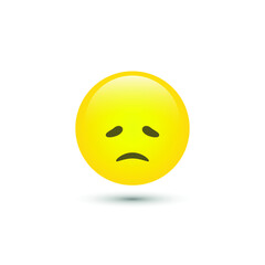 Vector sad emoticon icon in trendy flat style isolated on white background. Smile for your web site design, logo, app, UI. Vector illustration, 10 EPS