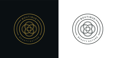 Beauty boutique logo design line illustration