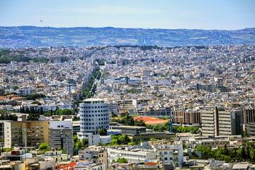 Fototapeta na wymiar Aerial view of Thessaloniki, Greece. Thessaloniki is the second largest city in Greece and the capital of Greek Macedonia.