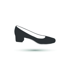 Vector ballet flats woman classic shoe icon. Low heels icon isolated on white background. For design, web, advertising banner.