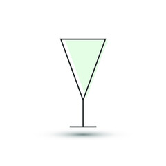 Vector stemware glass icon. Drink alcoholic cocktail symbol. For design, web site design, logo, app, UX/UI 
