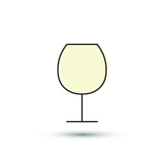 Vector vine glass icon. Drink alcoholic cocktail symbol. For design, web site design, logo, app, UX/UI 