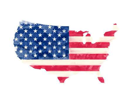 Usa America map art design painting vector