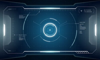 VR HUD digital futuristic interface cyberpunk screen design. Sci-fi virtual reality technology view head up display. Digital technology GUI UI dashboard panel vector illustration