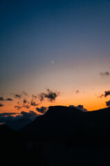 sunset over the mountains