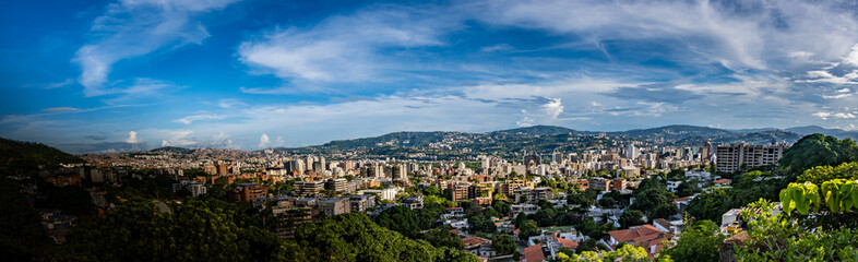 Fototapeta na wymiar Panoramic view of Caracas at morning from east side of the city