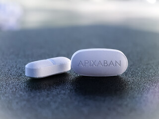 Obraz na płótnie Canvas Apixaban pill anticoagulant medication