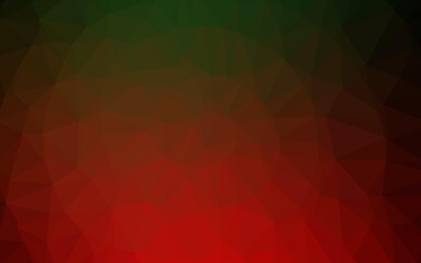 Obraz premium Dark Green, Red vector polygonal background.