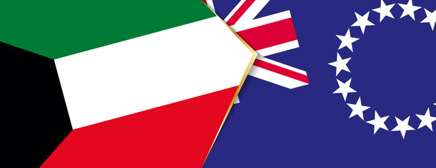 Kuwait and Cook Islands flags, two vector flags.