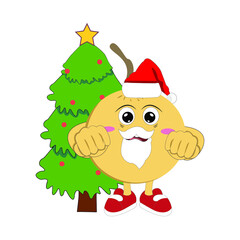 santa claus with christmas tree