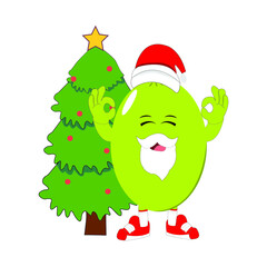 santa claus with christmas tree