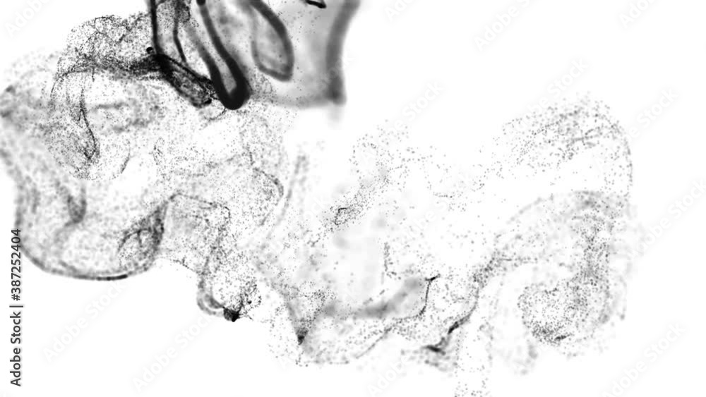 Aufkleber abstract animation background of black particles, beautiful effect of particles in liquid stream, li