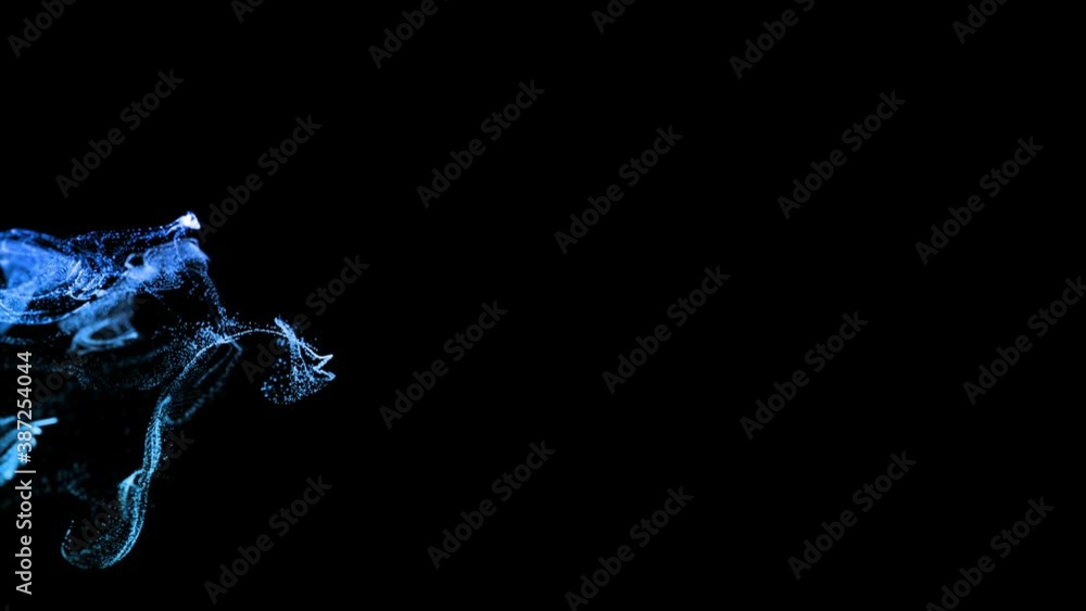 Aufkleber abstract animation background of luminous blue particles, beautiful effect of glow particles in liqu