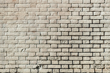 Background and texture of old rough gray brick wall	