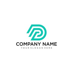 Obraz premium Letter DP line logo design. Linear creative minimal monochrome monogram symbol. Universal elegant vector sign design. Premium business logotype. Graphic alphabet symbol for corporate business identity