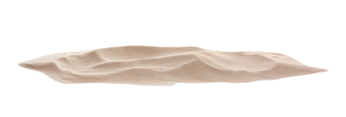 Plakat Pile of dry beach sand on white background